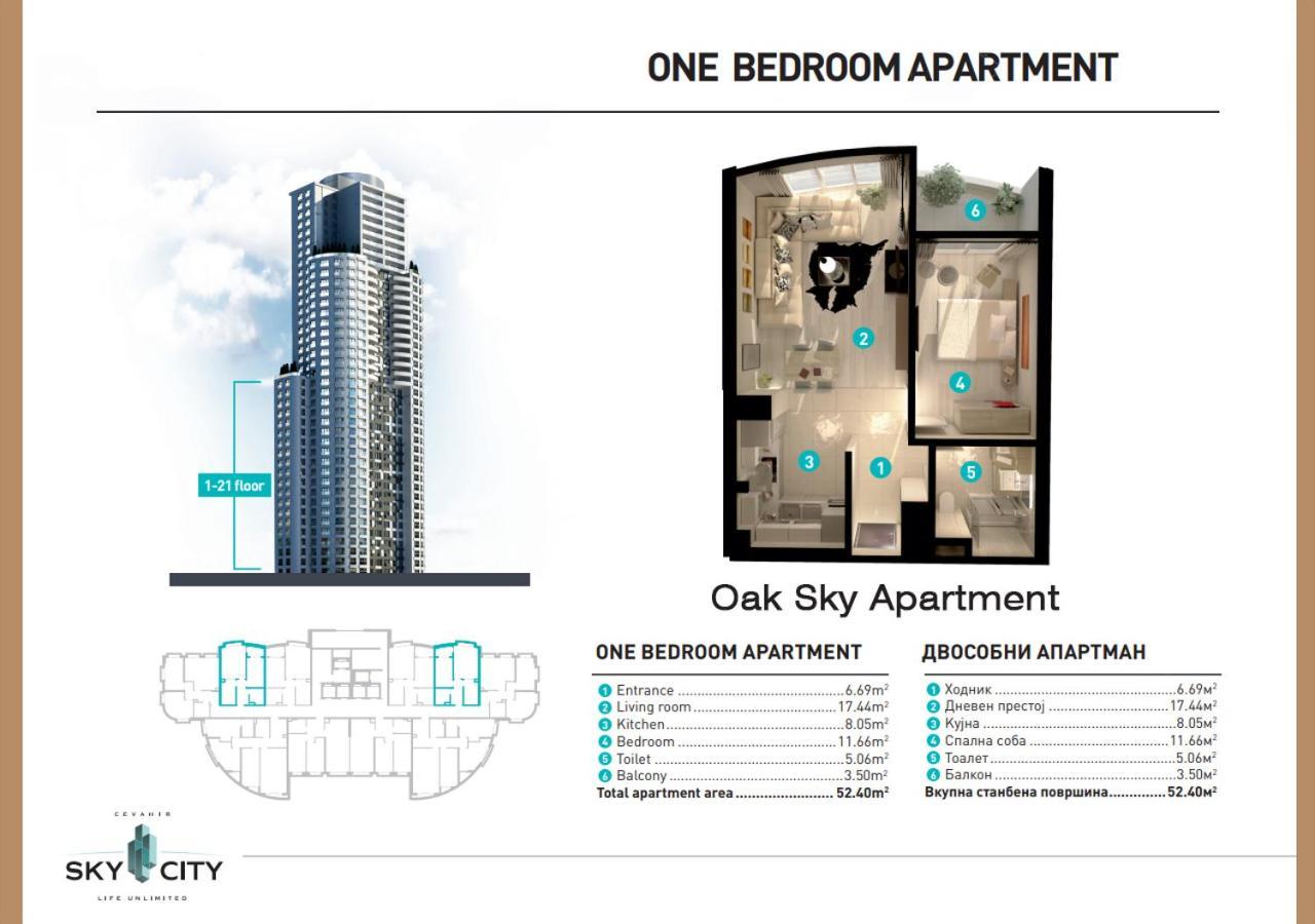 Oak Sky Apartment Spa & Fitness سكوبجي المظهر الخارجي الصورة